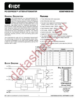 ICS874003AGI-02LF datasheet  